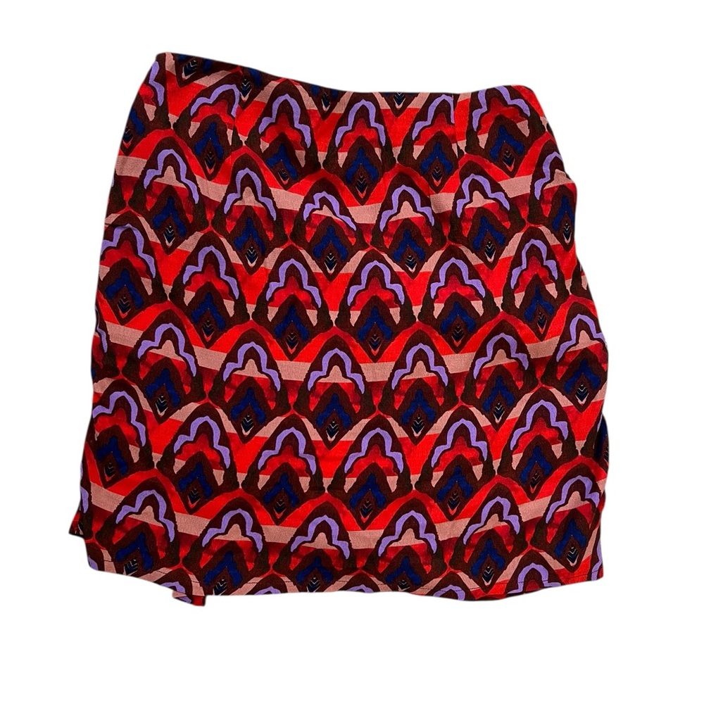 Dolan Anthropologie Left Coast Collection Ruched Ruffle Mini Skirt XS Purple Red - Picture 3 of 7